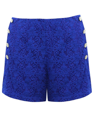 Shorts Bermuda Cintura Alta Em Renda E Botões 560097 Seiki