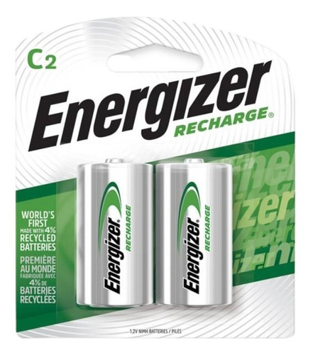 Pilas Energizer® Pilas C2 Recargable Pack 2 Unidades