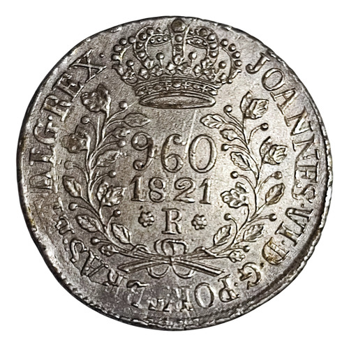 Moeda Prata .896 Patacão 960 Reis 1821 R Variante Ce 2a 27g