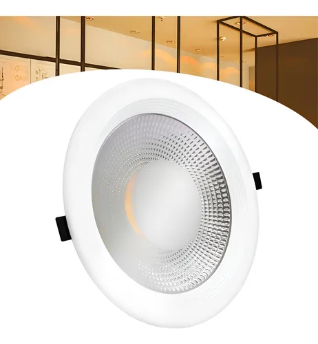 Luminária De Embutir Downlight Spot Led Cob 30w Luz Quente Cor Br...