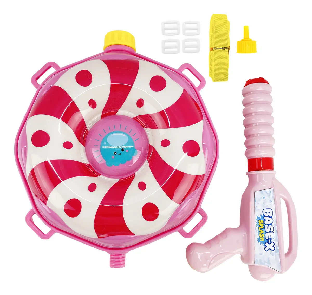 Mochila de Agua Pistola Sebigus Donut Rojo y blanco Infantil 20cm