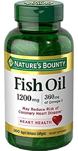 Nature's Bounty Fish Oil, 1200 Mg, 360 Mcg De Omega-3, 200 C