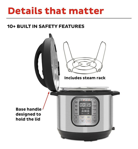 Olla A Presión Instant Pot, 7.5 Litros, Eléctrica, 7 En 1