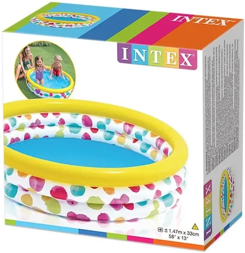 Alberca Inflable Intex Redonda para Niños de 1.47 m con 3 Aros