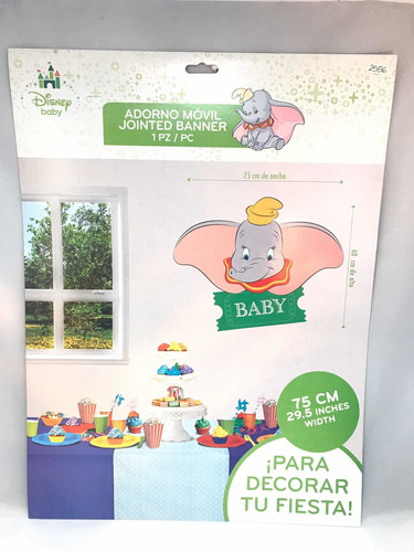 Adorno Movil Dumbo Baby Fiesta Decoración Pared Shower Gm