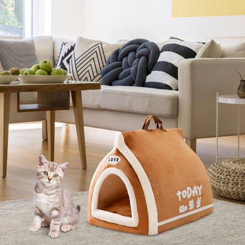 Cama Para Perros Y Gatos Con Estilo Único Marrón M