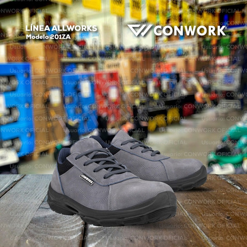 Imagen 9 de 10 de Calzado De Seguridad Conwork Allworks 201za Nobuck Gris