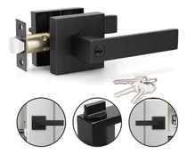 Comprar Cerradura Manija Cuadrada Niquel\u002Fnegra Recamara Principal Color Negro Recamara\u002Fcon Llaves