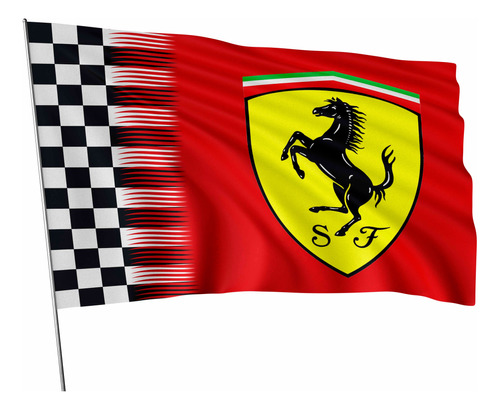 Bandeira Ferrari Quadriculado 1x1,45m Dupla Face