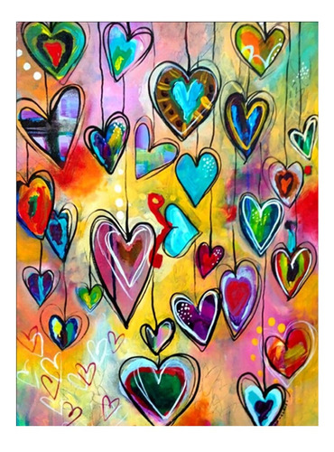 Bordado Pintura Diamante 5d Corazones Diamond Painting