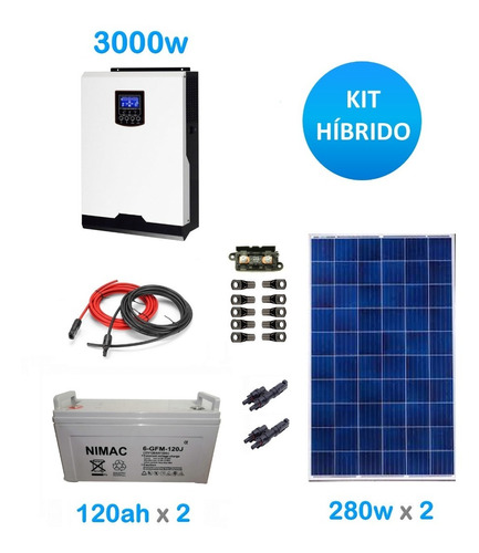 Kit Solar Fotovoltaico 3000w Híbrido Base
