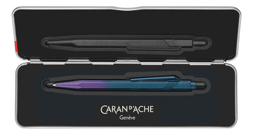Caneta Esf Caran D'ache 849 Claim Your Style Purple Ocean Tinta Preto Exterior Violeta