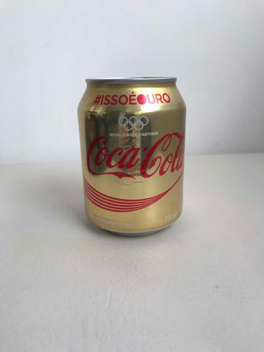 Mini Lata Coca-cola Alumínio Dourada Olimpíadas Rio 2016