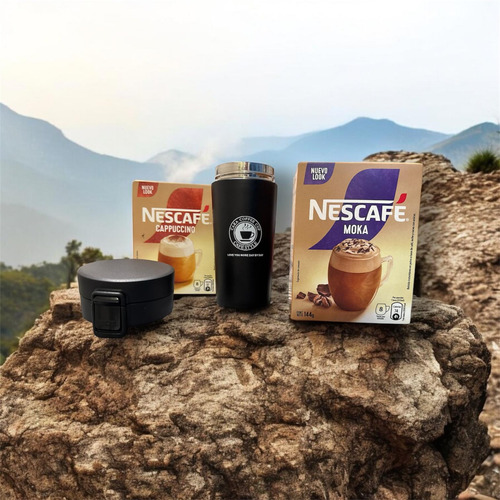 Nescafé Instantáneo Sachet Sobres Mixes Stick + Vaso Termico