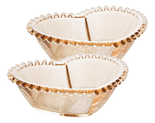 2 Bowls Wolff Pearl De Cristal Âmbar