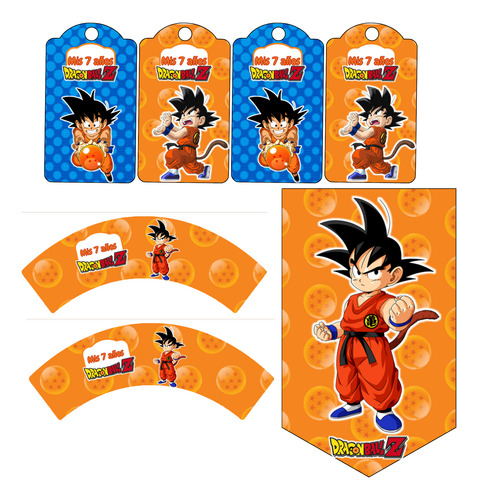 Kit Imprimible Cumpleaños,candy Dragon Ball Z Personalizable