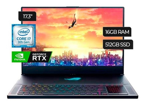 Gamer Asus Zephyrus S Gx701 I7-9750h Rtx2060 16/512ssd 17.3 