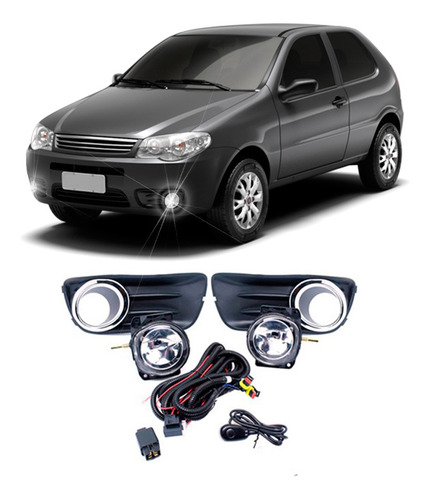 Farol Auxiliar Milha Fiat Palio 2012 A 2018 Botão Botão Kit