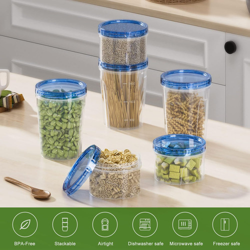 Recipientes Reutilizables De Plástico Sin Bpa Con Tapa Hermé