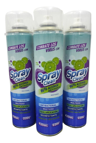 Spray Clean 96% Alcohol Frag. Limon 420ml