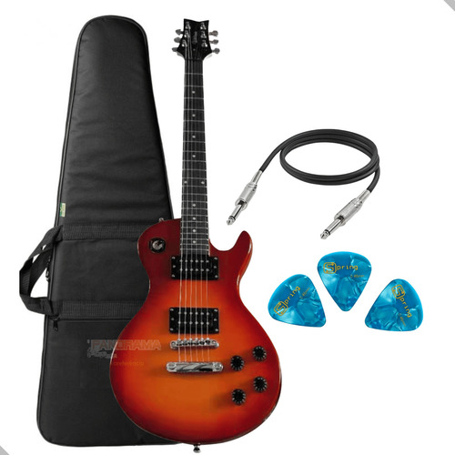 Guitarra Les Paul Waldman Glp100 + Capa, Cabo E Palhetas Cor Cherryburst Orientação Da Mão Destro