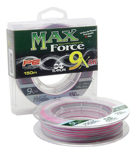 Linha 9x Sk 0,40mm 60lb 150m Multifilamento Max Force Maruri