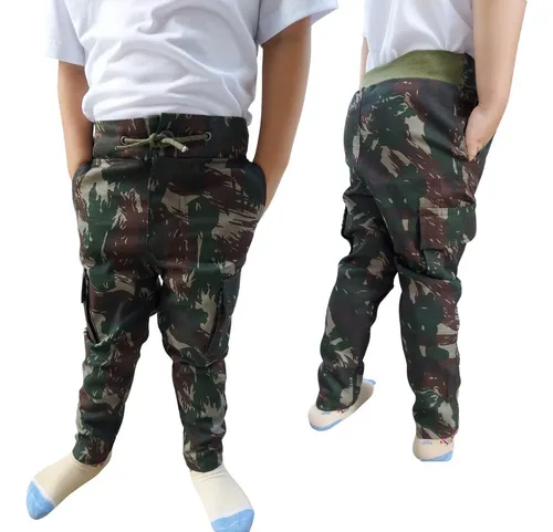 Cal a Roupa Exercito Infantil Milita Camuflado Soldado Fard