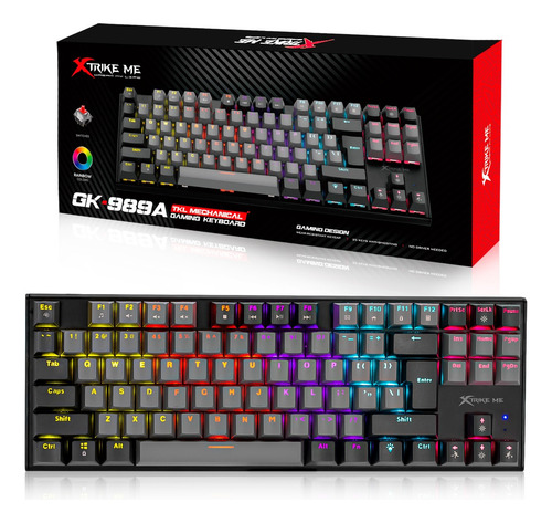 Teclado mecânico anti-fantasma Xtrike Me GK-989a Usb Rgb