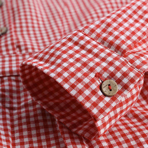 Camisa A Cuadros Con Botones Holgados De Manga Larga C Para
