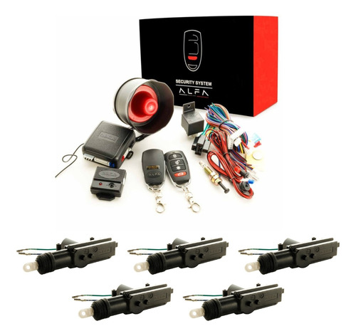 Kit De Alarma Para Carros Y 5 Actuadores Para Seguros Alfa