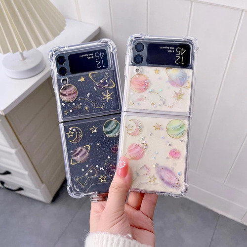 Planeta Purpurina Para Samsung Galaxy Z Flip 4/z3 Fundas