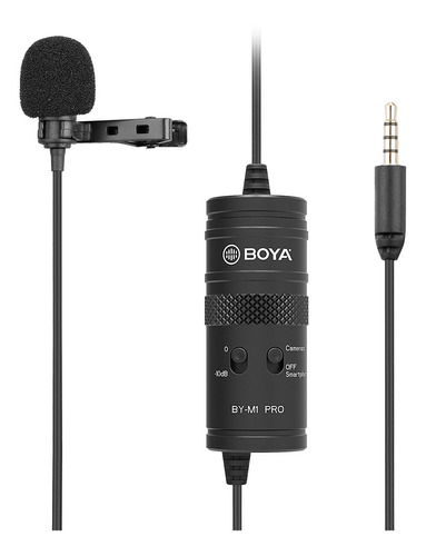 Micrófono Boya By-M1 Pro con solapa para teléfonos inteligentes, cámaras, PC, color negro