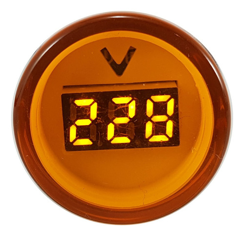 Ojo De Buey Voltimetro Digital Led Piloto 22mm 500v Amarillo
