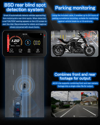 Sistema De Navegación Gps Aio-5 Lite Para Motocicletas Con C