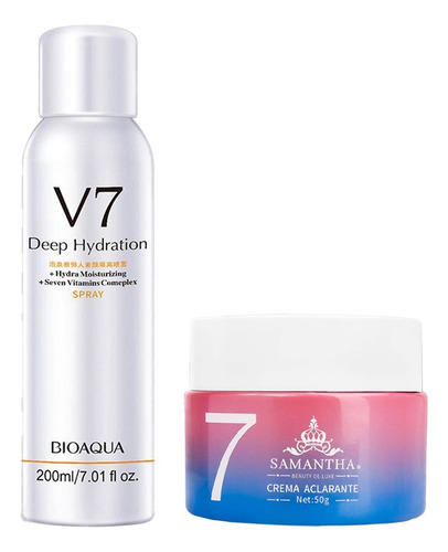 Spray Aclarante V7 Bioaqua + Crema Aclarante Samantha