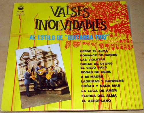 Guitarra Trio Valses Inolvidables Lp Argentino Promo / Kktus