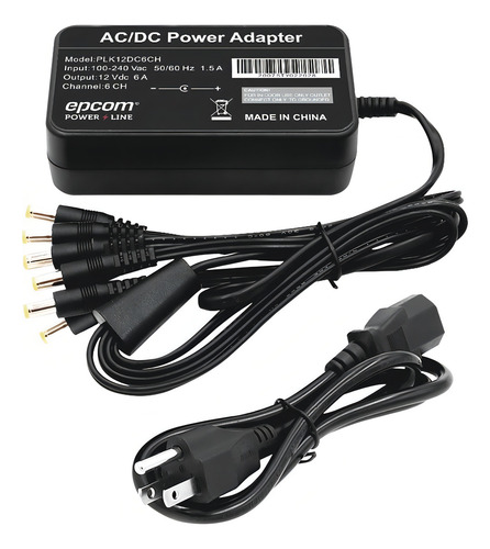 Fuente 12 Vcd 6a, 6 Salidas Pulpo Para Cámaras Cctv Dvr