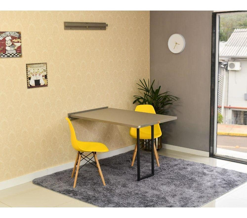 Conjunto sala de jantar Império Brazil Business Eiffel com 2 cadeiras mesa de  120cm comprimento máximo x 75cm de largura x 77cm de altura - Amarelo/Marrom