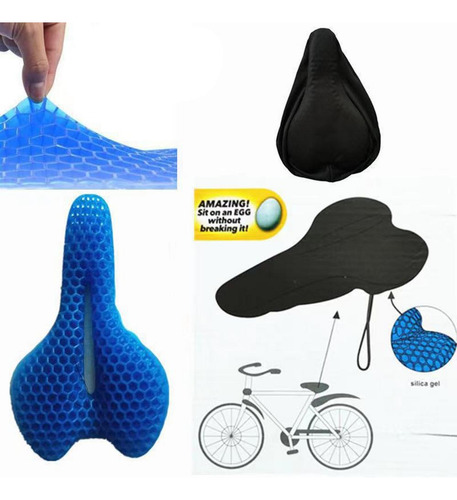 Cojín De Gel Para Bicicleta Cómodo + Funda