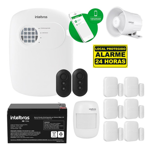 Kit Alarme Intelbras Anm 24 Net 7 Sensores Sem Fio