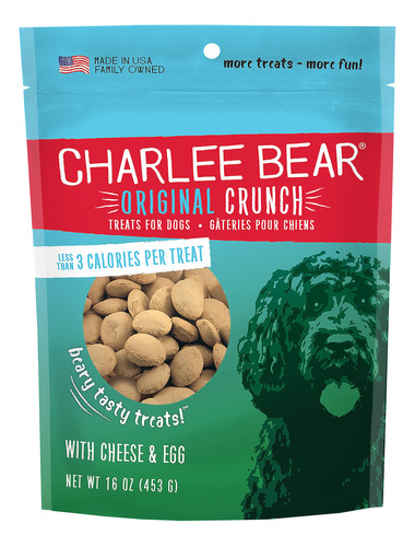 Charlee Bear Original Dog Treats, Queso Y Huevo, 16 Oz