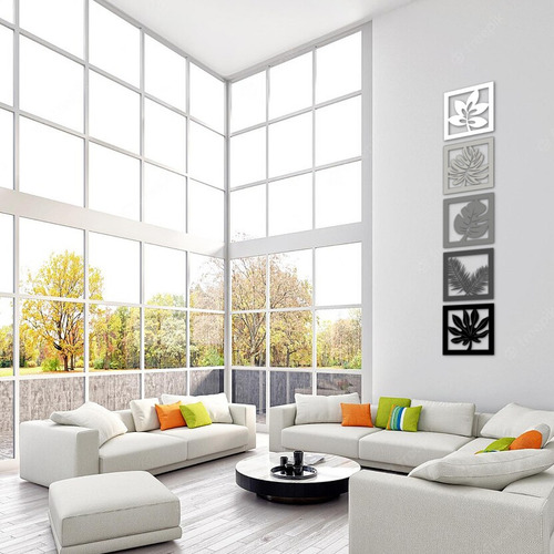 Cuadro Madera Calado Mdf 5 Hojas Moderno Living Decorativo Color Degrade