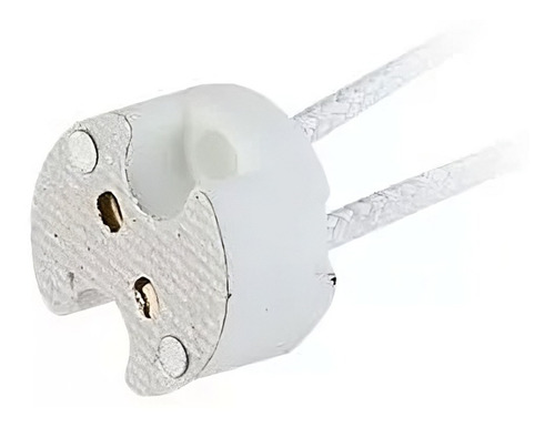 Conector Cerámico Gu5.3 Con 15cm De Cable Entelado Pack X10