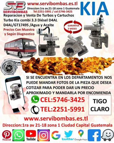 Turbo Kia Combi 3.3 D4al Guatemala