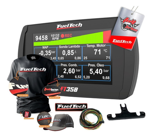 Fueltech Ft350 Com Chicote + Mega Brindes + Camiseta Gel +bc