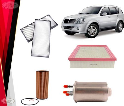 Kit Filtros Ssangyong Rexton 2.7 07/12 Aire+a/c+petrol+aceit