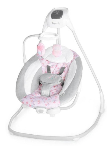 Silla mecedora para bebé Ingenuity Compact Soothing Swing eléctrica cassidy gris/rosa claro