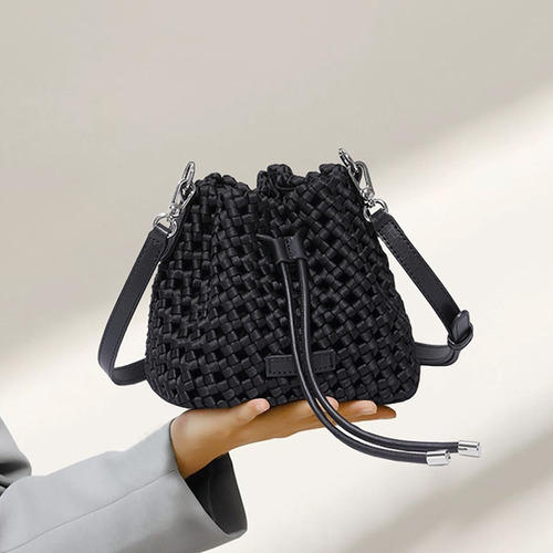 Nuevo Bolso Tipo Cubo Tejido Seda,bolso Cruzado Informal