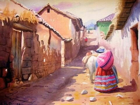 Cuadro Al Oleo Paisaje Andino.pinturas Para Sala Hogar