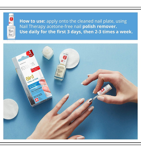 Base Endurecedor Unhas Eveline 8in1 Sem Formol